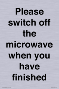 Please switch off the microwave when you have finished